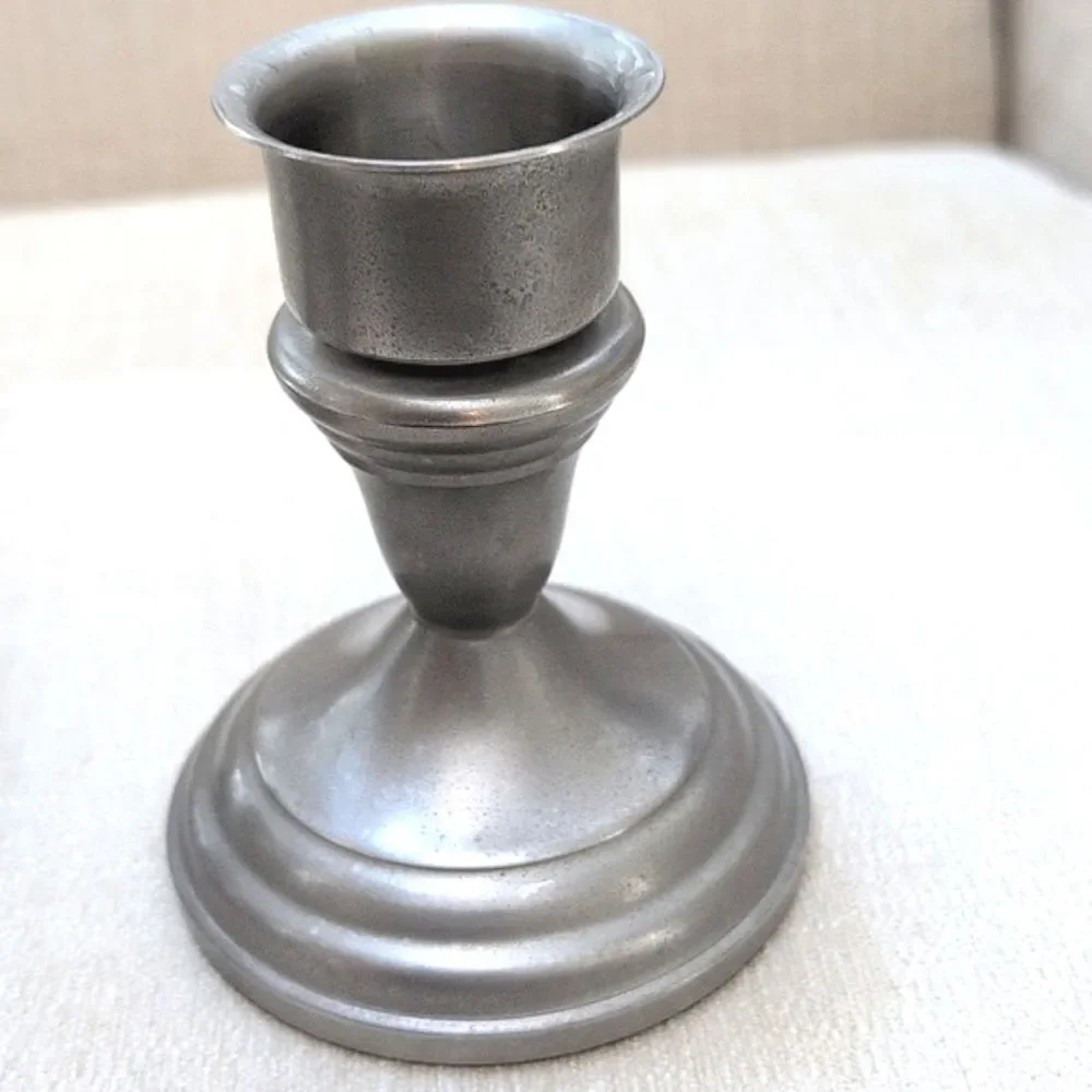 Vintage F. B. Rogers Weighted Pewterlite Candleholders with Candle Extenders